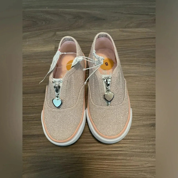 US Sports Baby Toddler Girls’ Sparkling Pink Slip On Zipper Sneaker Shoes Size 8 - Picture 7 of 7